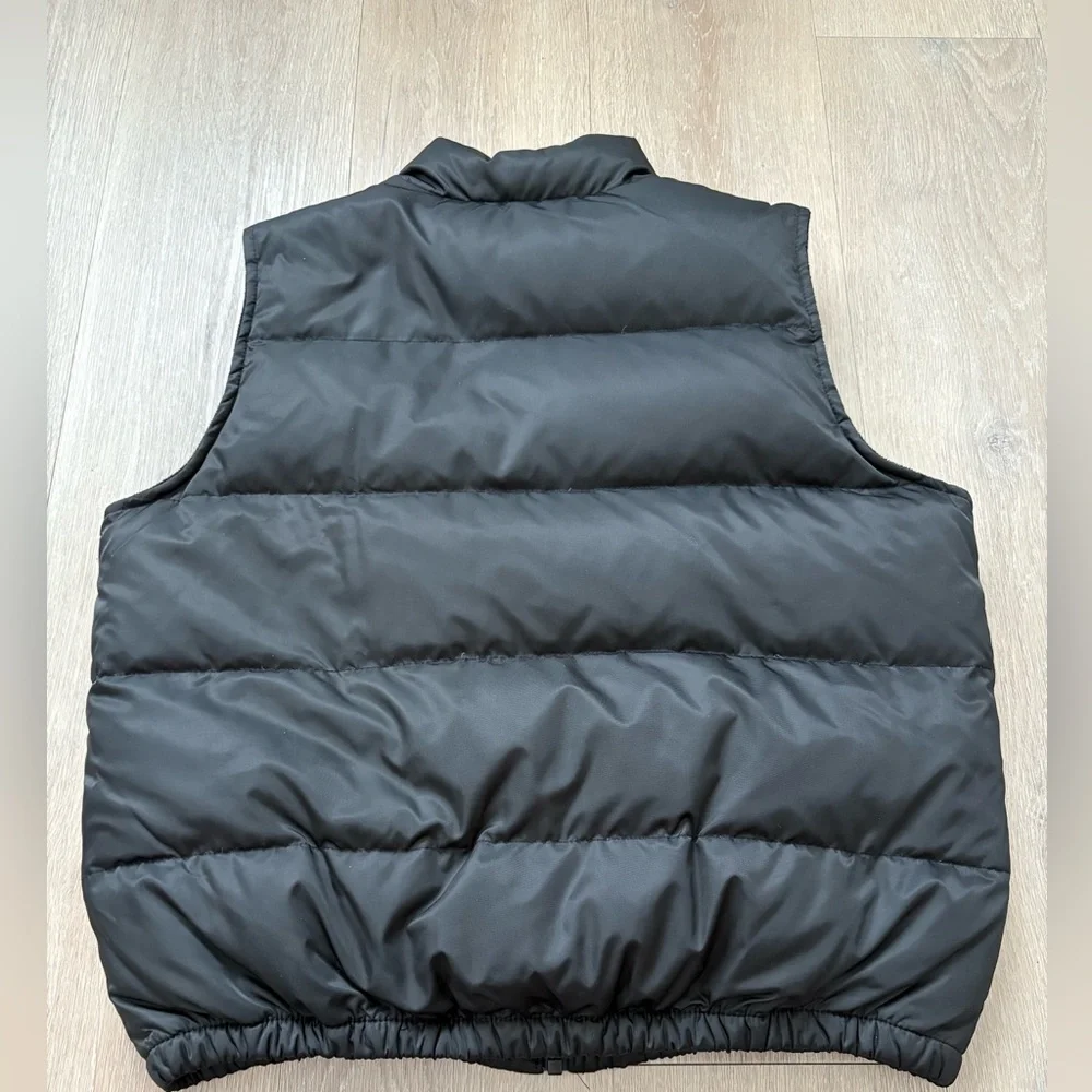 VTG Old Navy Womens Teen Puffer Vest Size Large Black Pink Down Feathers Comfy